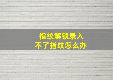 指纹解锁录入不了指纹怎么办