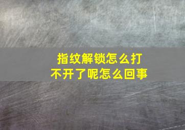 指纹解锁怎么打不开了呢怎么回事