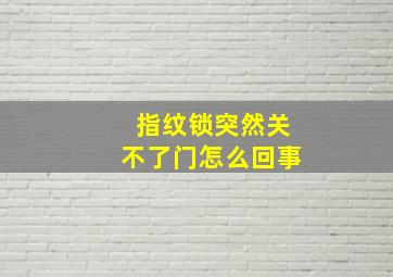 指纹锁突然关不了门怎么回事