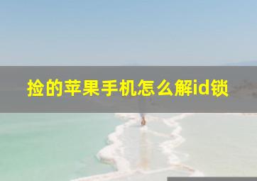 捡的苹果手机怎么解id锁