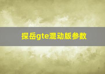 探岳gte混动版参数