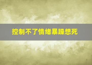 控制不了情绪暴躁想死