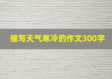 描写天气寒冷的作文300字