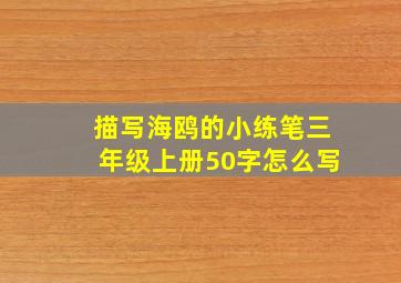 描写海鸥的小练笔三年级上册50字怎么写