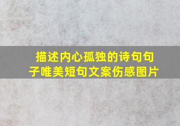 描述内心孤独的诗句句子唯美短句文案伤感图片