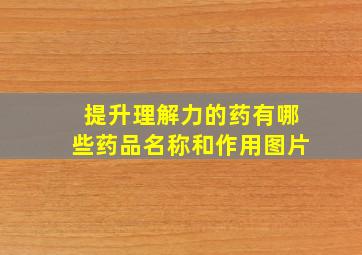 提升理解力的药有哪些药品名称和作用图片