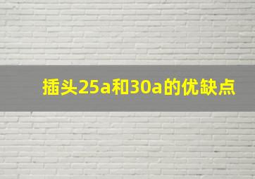 插头25a和30a的优缺点