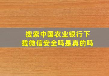 搜索中国农业银行下载微信安全吗是真的吗