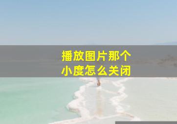 播放图片那个小度怎么关闭