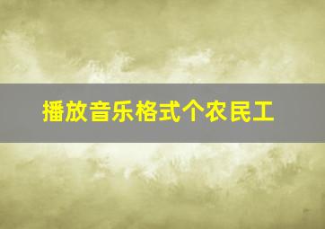 播放音乐格式个农民工