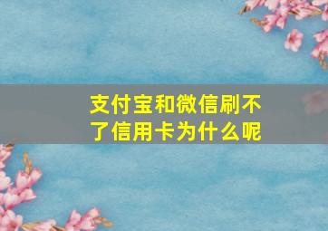 支付宝和微信刷不了信用卡为什么呢