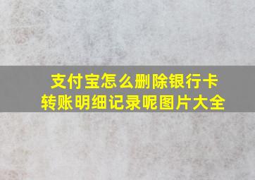 支付宝怎么删除银行卡转账明细记录呢图片大全