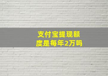 支付宝提现额度是每年2万吗