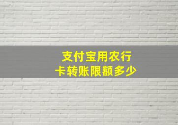 支付宝用农行卡转账限额多少