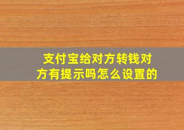 支付宝给对方转钱对方有提示吗怎么设置的