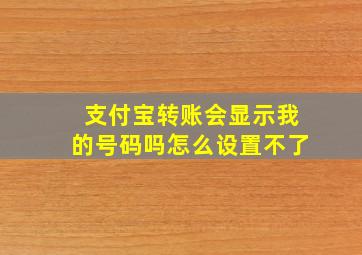 支付宝转账会显示我的号码吗怎么设置不了