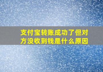 支付宝转账成功了但对方没收到钱是什么原因