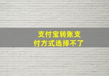 支付宝转账支付方式选择不了