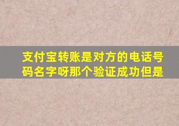 支付宝转账是对方的电话号码名字呀那个验证成功但是