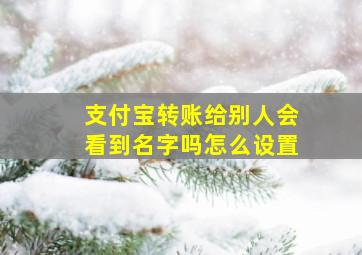 支付宝转账给别人会看到名字吗怎么设置