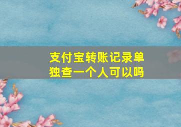 支付宝转账记录单独查一个人可以吗