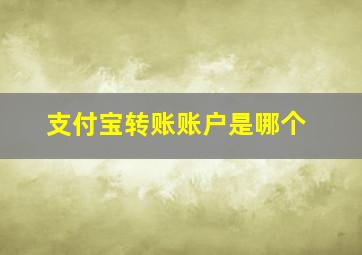 支付宝转账账户是哪个