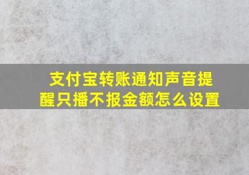 支付宝转账通知声音提醒只播不报金额怎么设置