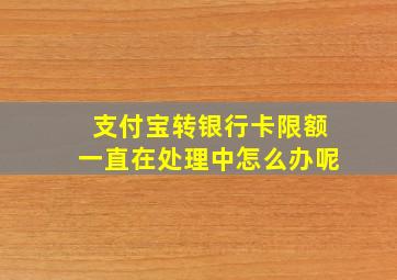 支付宝转银行卡限额一直在处理中怎么办呢