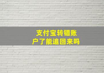 支付宝转错账户了能追回来吗