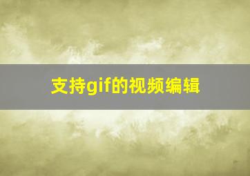 支持gif的视频编辑