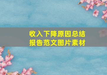 收入下降原因总结报告范文图片素材