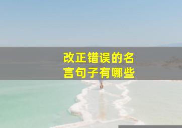 改正错误的名言句子有哪些