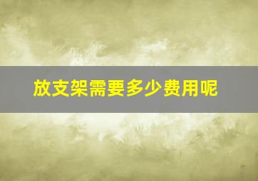 放支架需要多少费用呢