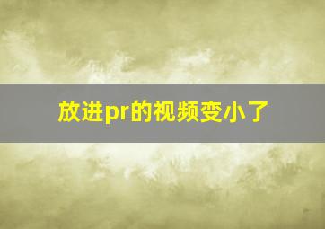 放进pr的视频变小了