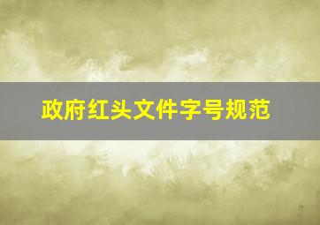 政府红头文件字号规范