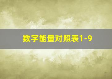 数字能量对照表1-9