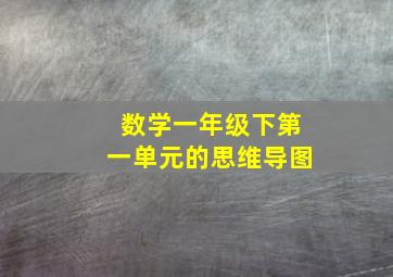 数学一年级下第一单元的思维导图