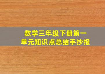 数学三年级下册第一单元知识点总结手抄报