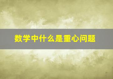 数学中什么是重心问题