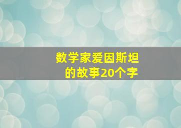 数学家爱因斯坦的故事20个字