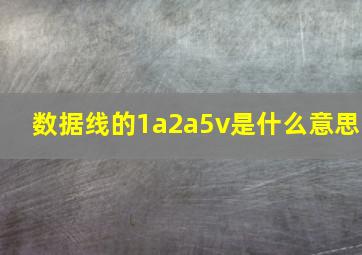 数据线的1a2a5v是什么意思