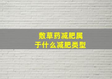 敷草药减肥属于什么减肥类型