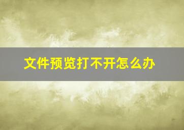 文件预览打不开怎么办