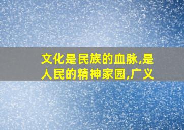 文化是民族的血脉,是人民的精神家园,广义