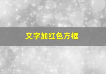 文字加红色方框