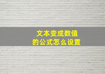 文本变成数值的公式怎么设置