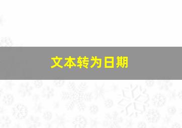 文本转为日期