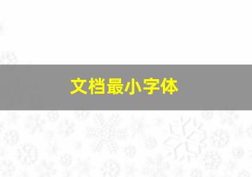 文档最小字体