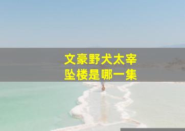 文豪野犬太宰坠楼是哪一集