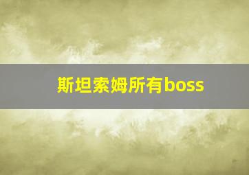 斯坦索姆所有boss